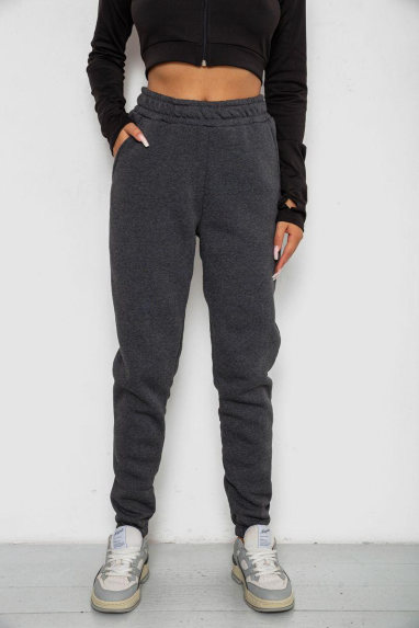 Спортивні штани жіночі на флісі, колір сірий, 238R58671-1 XXL, 52, XXL