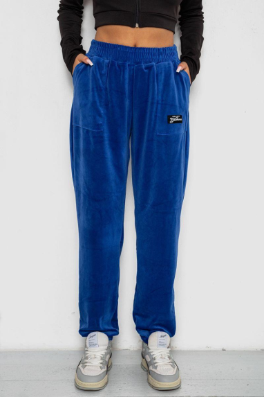 Спортивні штани велюрові жіночі на флісі, колір електрик, 238R58649-1 XXL, 52, XXL
