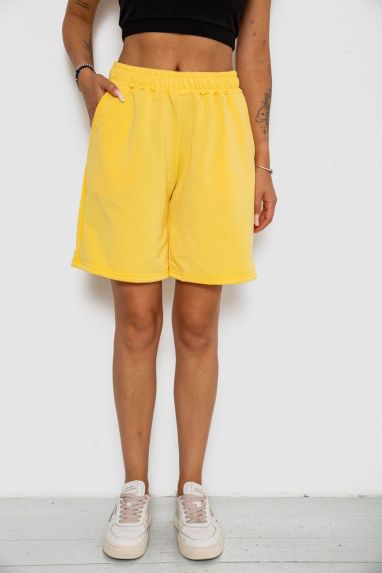 Шорти жіночі однотонні, колір світло-жовтий, 238R57820 Ager, XL, 50, XL