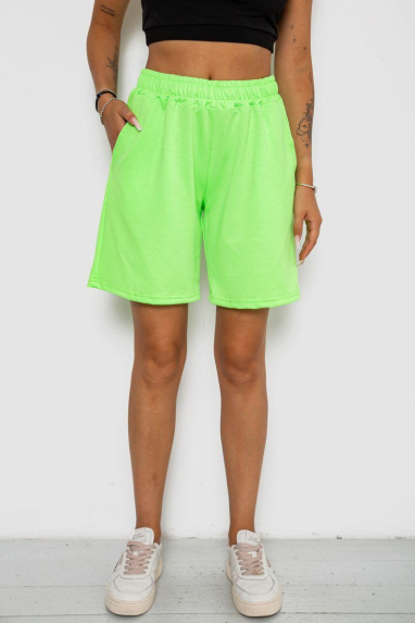 Шорти жіночі однотонні, колір салатовий, 238R57820 Ager, XXL, 52, XXL