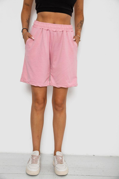 Шорти жіночі однотонні, колір пудровий, 238R57820 Ager, XXL, 52, XXL