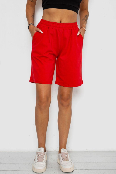 Шорти жіночі однотонні, колір червоний, 238R57820 Ager, XXL, 52, XXL