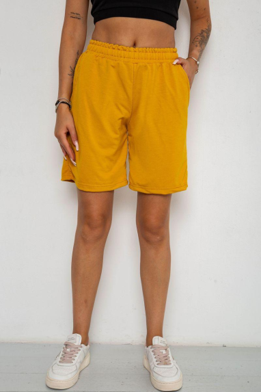 Шорти жіночі однотонні, колір гірчичний, 238R57820 Ager, XL, 50, XL