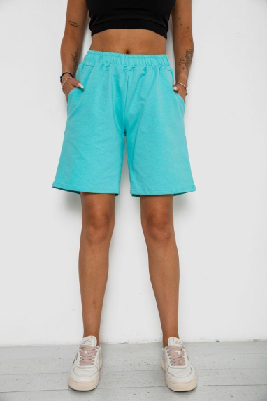 Шорти жіночі однотонні, колір блакитний, 238R57820 Ager, XL, 50, XL