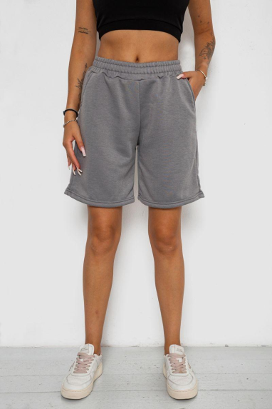 Шорти жіночі однотонні, колір сірий, 238R57820-1 Ager, XXL, 52, XXL