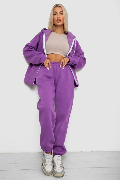 Спортивний костюм жіночий на флісі, колір бузковий, 238R5715-5 XL, 50, XL