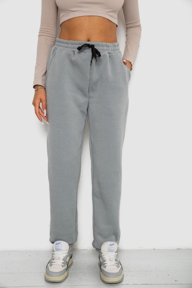 Спортивні штани жіночі на флісі, колір сірий, 238R57016 XXL, 52, XXL