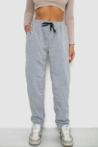 Спортивні штани жіночі на флісі, колір сірий, 238R57016-1 XXXL, 54, XXXL