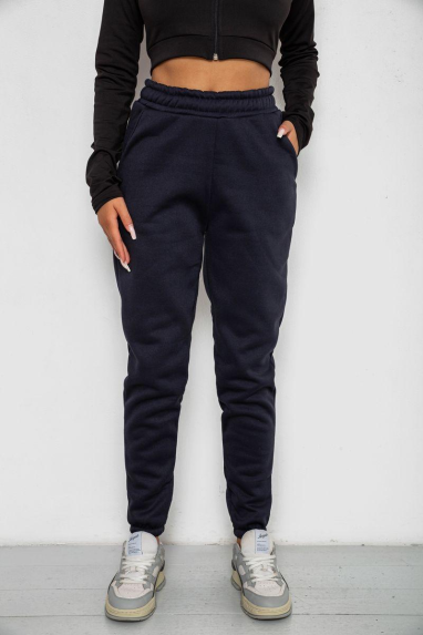 Спортивні штани жіночі на флісі, колір синій, 238R57013 XXL, 52, XXL