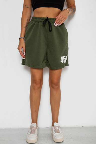 Шорти жіночі з принтом, колір хакі, 238R456 XXL, 52, XXL