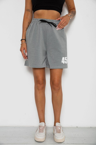 Шорти жіночі з принтом, колір сірий, 238R456 XXL, 52, XXL