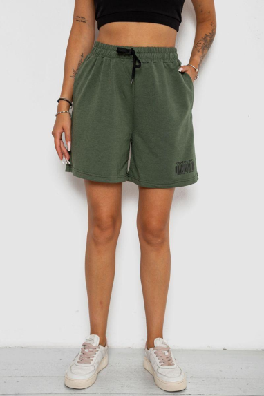 Шорти жіночі з принтом, колір хакі, 238R132 XXL, 52, XXL