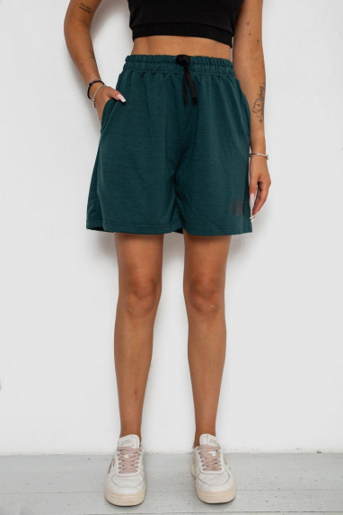Шорти жіночі з принтом, колір темно-зелений, 238R132 XXL, 52, XXL
