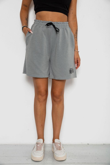 Шорти жіночі з принтом, колір сірий, 238R132 XL, 50, XL