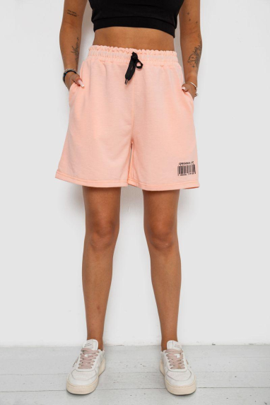 Шорти жіночі з принтом, колір персиковий, 238R132 XL, 50, XL