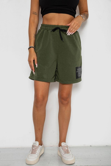 Шорти жіночі з принтом, колір хакі, 238R131 XXL, 52, XXL
