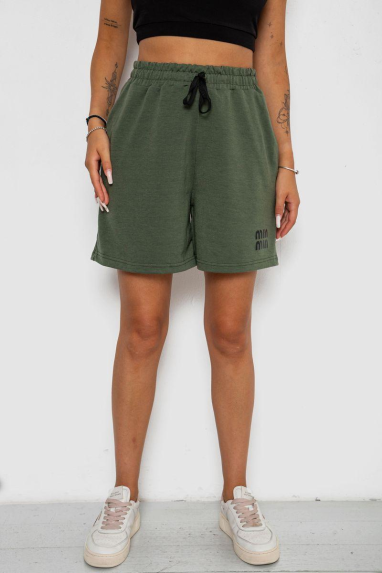 Шорти жіночі з принтом, колір хакі, 238R120 XL, 50, XL