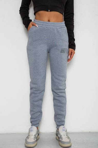 Спортивні штани жіночі на флісі, колір сірий, 238R01908-5 XXL, 52, XXL