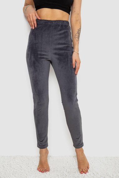Лосини велюрові утеплені, колір сірий, 238R58643 XXL, 52, XXL