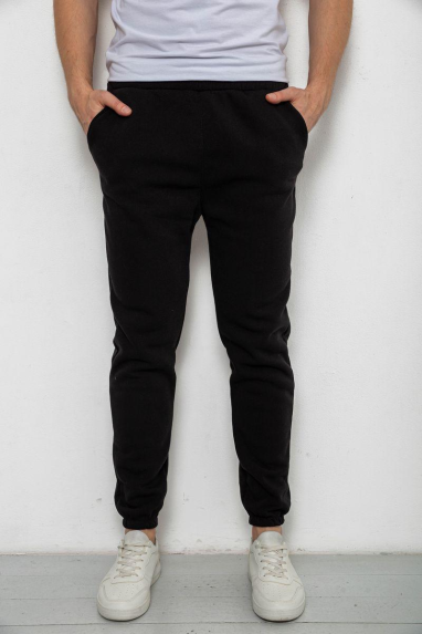 Спортивні штани чоловічі на флісі, колір чорний, 238R58629 XL, 50, XL