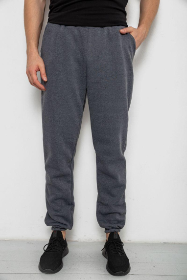 Спортивні штани чоловічі на флісі, колір сірий, 238R58629 XXL, 52, XXL