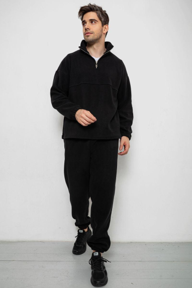 Спортивний костюм чоловічий на флісі, колір чорний, 238R58620 XXXL, 54, XXXL