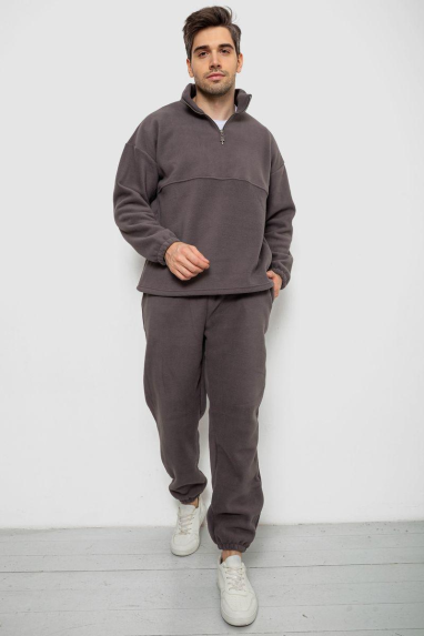 Спортивний костюм чоловічий на флісі, колір сірий, 238R58620 XXXL, 54, XXXL