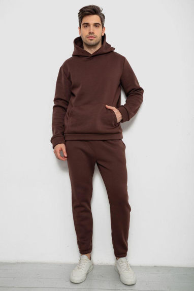 Спортивний костюм чоловічий на флісі, колір шоколадний, 238R58573 XL, 50, XL