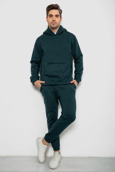 Спортивний костюм чоловічий на флісі, колір зелений, 238R58573 XXL, 52, XXL
