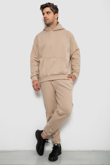 Спортивний костюм чоловічий на флісі, колір бежевий, 238R58573 XL, 50, XL