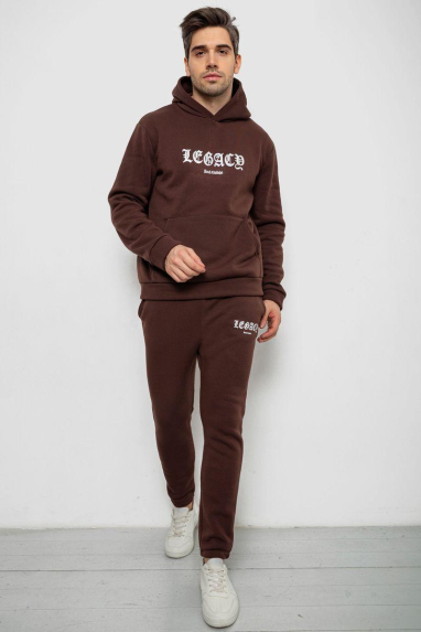 Спортивний костюм чоловічий на флісі, колір шоколадний, 238R57046 XXXL