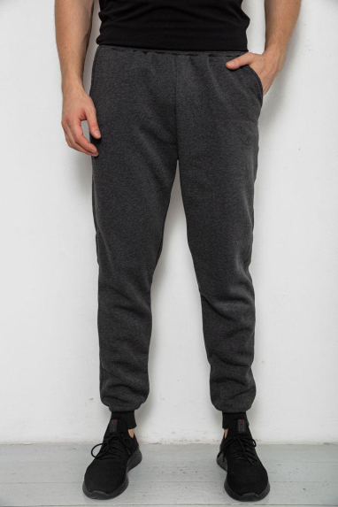 Спортивні чоловічі штани на флісі, колір темно-сірий, 238R56848-1 XXL, 52, XXL