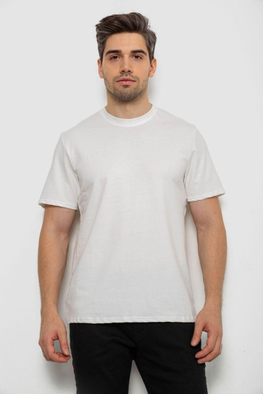 Футболка чоловіча однотонна, колір молочний, 238R155 Ager, 6XL, 60, 6XL