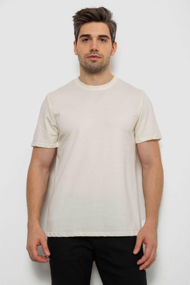 Футболка чоловіча однотонна, колір кремовий, 238R155 Ager, XXXL, 54, XXXL