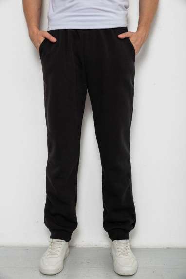 Спортивні штани чоловічі на флісі, колір чорний, 238R125 XXL, 52, XXL