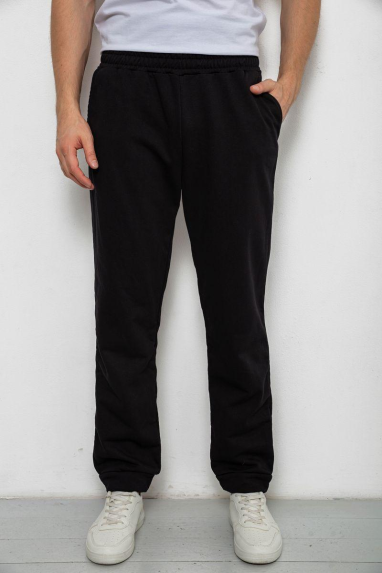 Спортивні штани чоловічі на флісі, колір чорний, 238R124 XXL, 52, XXL