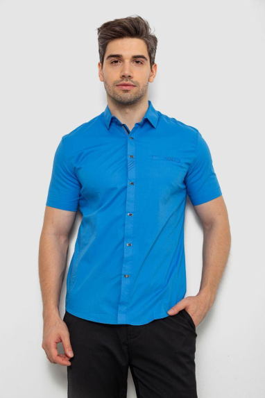 Сорочка чоловіча однотонна, колір блакитний, 214R7005 XL, 50, XL