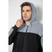 Спортивний костюм чоловічий на флісі, колір чорно-сірий, 244R9140 XL, 50, XL