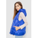 Жилет жіночий однотонний з капюшоном, колір синій, 244R810 XL, 50, XL