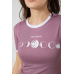 Футболка-топ жіноча з принтом, колір сливовий, 244R614 XL, 50, XL
