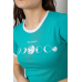 Футболка-топ жіноча з принтом, колір бірюзовий, 244R614 XL, 50, XL