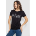 Футболка жіноча з принтом, колір чорний, 244R610 XL, 50, XL