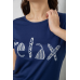Футболка жіноча з принтом, колір синій, 244R610 XL, 50, XL