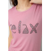 Футболка жіноча з принтом, колір пудровий, 244R610 XL, 50, XL