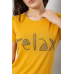Футболка жіноча з принтом, колір гірчичний, 244R610 XL, 50, XL