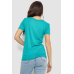 Футболка жіноча з принтом, колір бірюзовий, 244R610 XL, 50, XL
