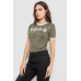Футболка-топ жіноча з принтом, колір хакі, 244R604 XL, 50, XL