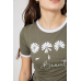 Футболка-топ жіноча з принтом, колір хакі, 244R604 XL, 50, XL