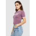 Футболка-топ жіноча з принтом, колір сливовий, 244R604 XL, 50, XL