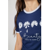 Футболка-топ жіноча з принтом, колір синій, 244R604 XL, 50, XL